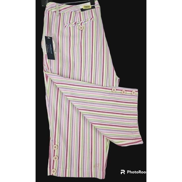 Westbound ~Woman Size 16~ Multicolor Striped Natalie Fit Straight Leg Capri Pant - Picture 5 of 9